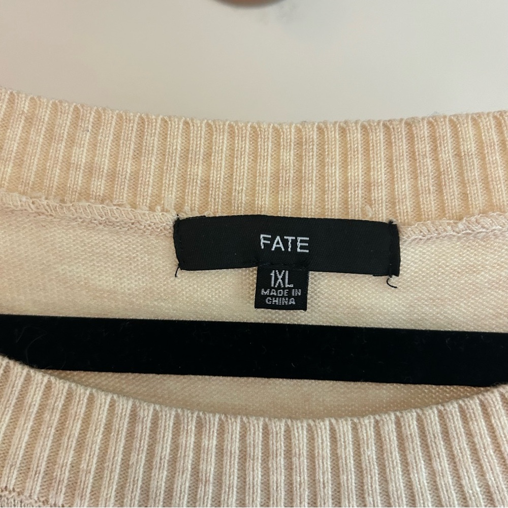 Fate Clairina Textured Knit Blush Pullover Sweater XL - Picture 3 of 6